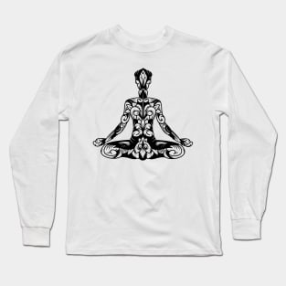 Abstract Pose Meditation, Meditatie Long Sleeve T-Shirt